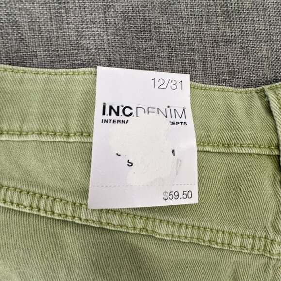 NEW! Inc International Denim Shorts High Rise Sage Wash Green Distressed 12/31 - Picture 11 of 12